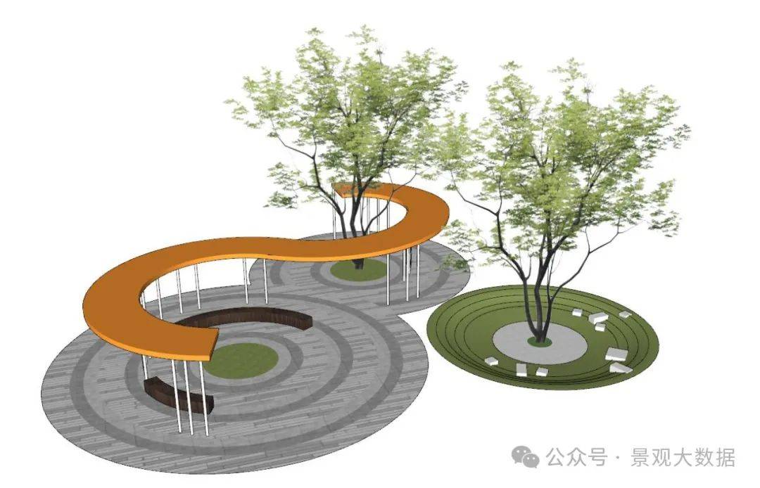 创意圆形树池su模型合集_景观_数据_素材