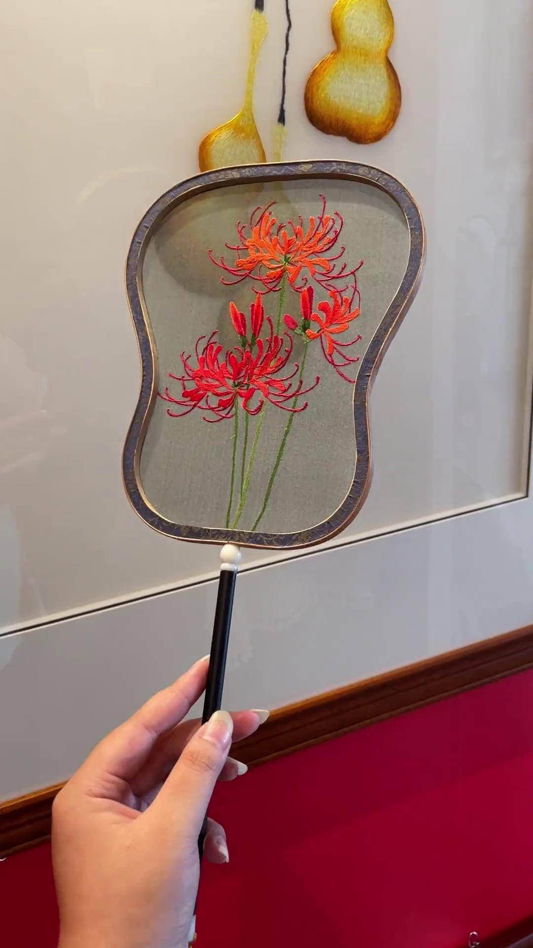 你带一把团扇走吧团扇 苏绣 刺绣 你带一朵格桑花走吧 彼岸花