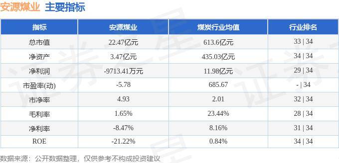 股票行情快报:安源煤业(600397)5月21日主力资金净卖出648.16万元