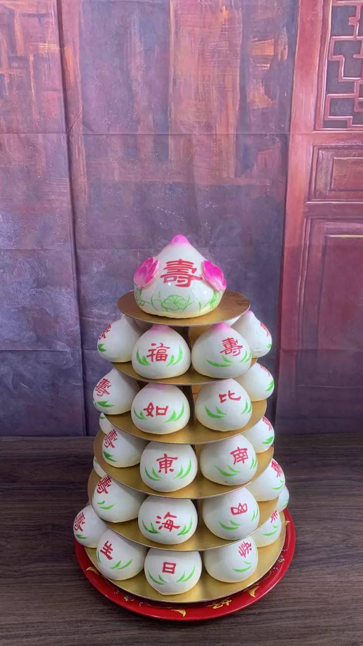 简约而不简单的寿桃寿桃 莱州面塑 胶东花饽饽 花馍 非遗合伙人