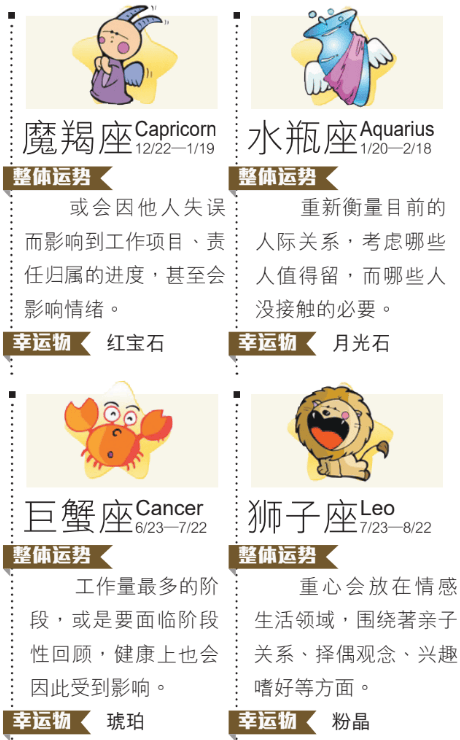 12星座一周运势(5月25日-5月31日)