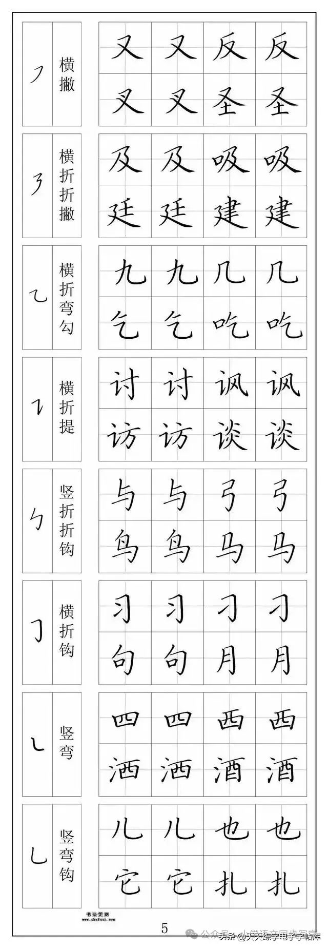 楷书笔画 偏旁部首入门字帖