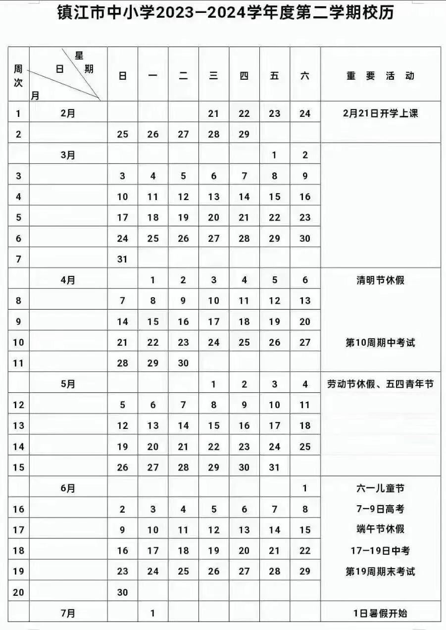 最新!2024江苏中小学暑假日期已定