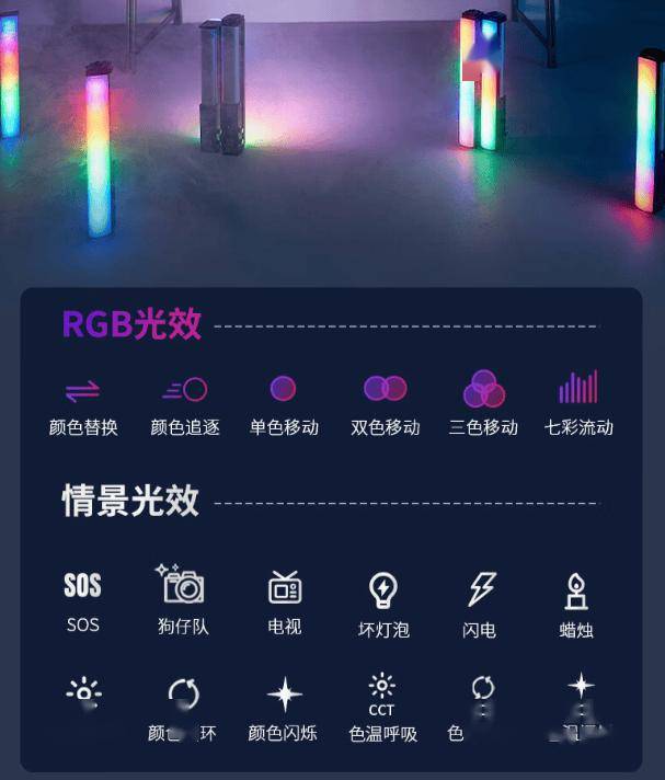 c100 还配备中文屏显,拥有双旋钮,支持亮度,色温等参数调节;棒灯自带