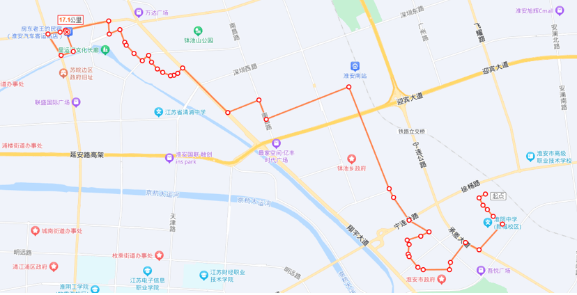 优化调整通告_长江西路_淮安市_站点