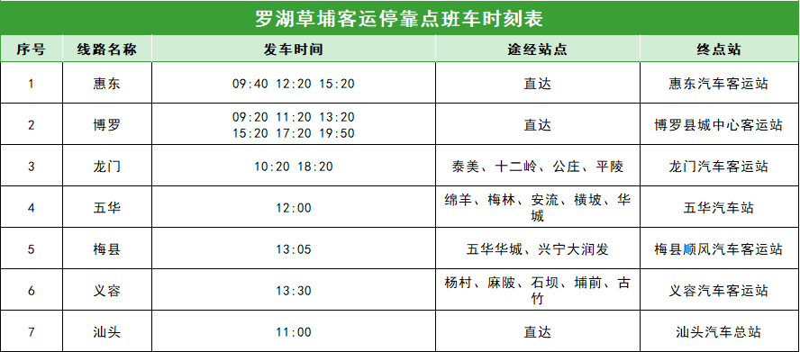 班车时刻表