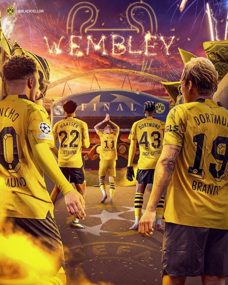 多特蒙德官推晒欧冠决赛海报:就在今天!