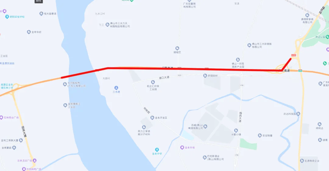 广佛江珠高速平胜大桥至陈村枢纽路段双方向西樵大桥将拆除重建将拆除