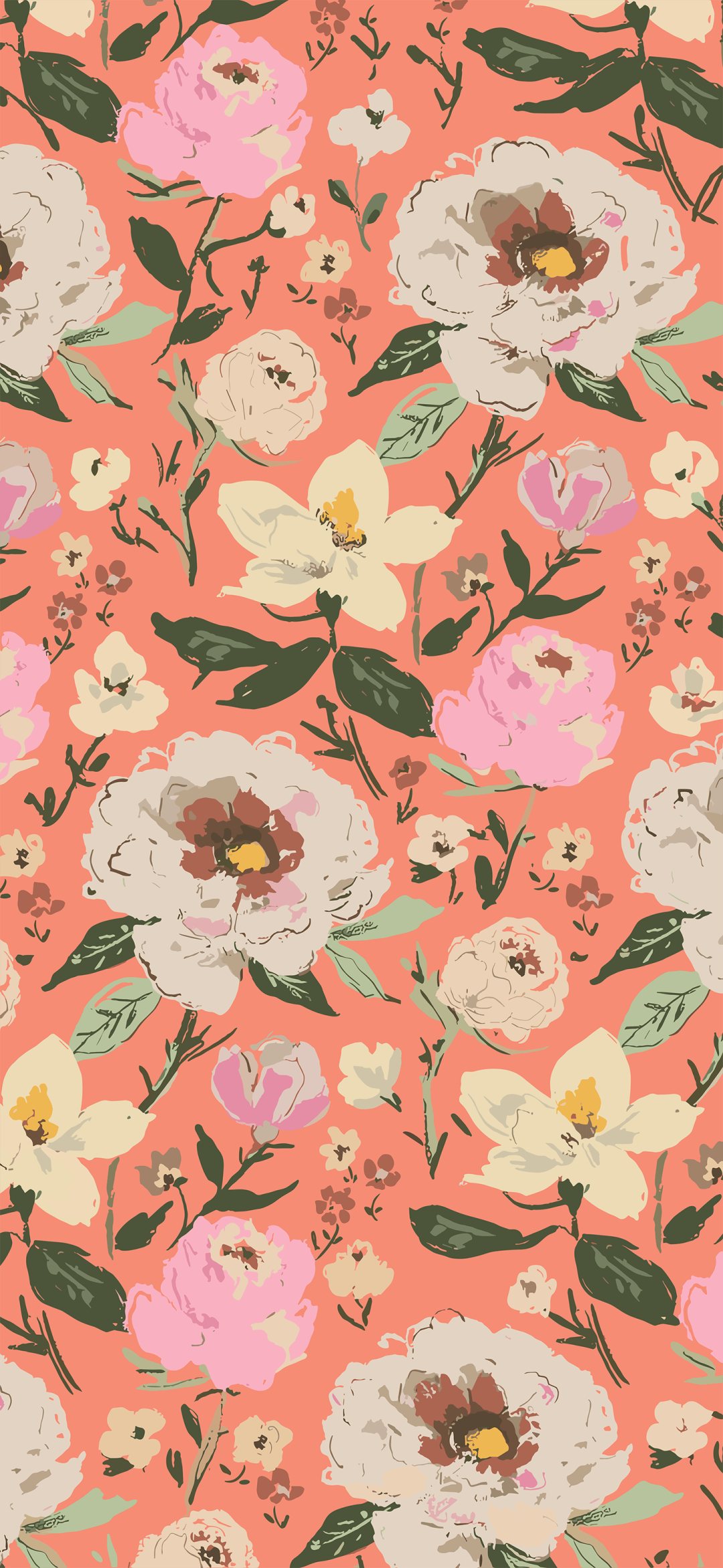 很夏天的插画壁纸 碎花图案手机壁纸