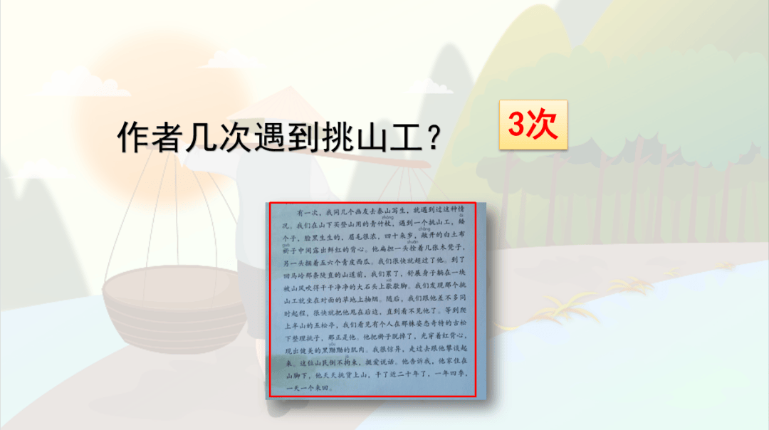 小学课文挑山工 分段图片