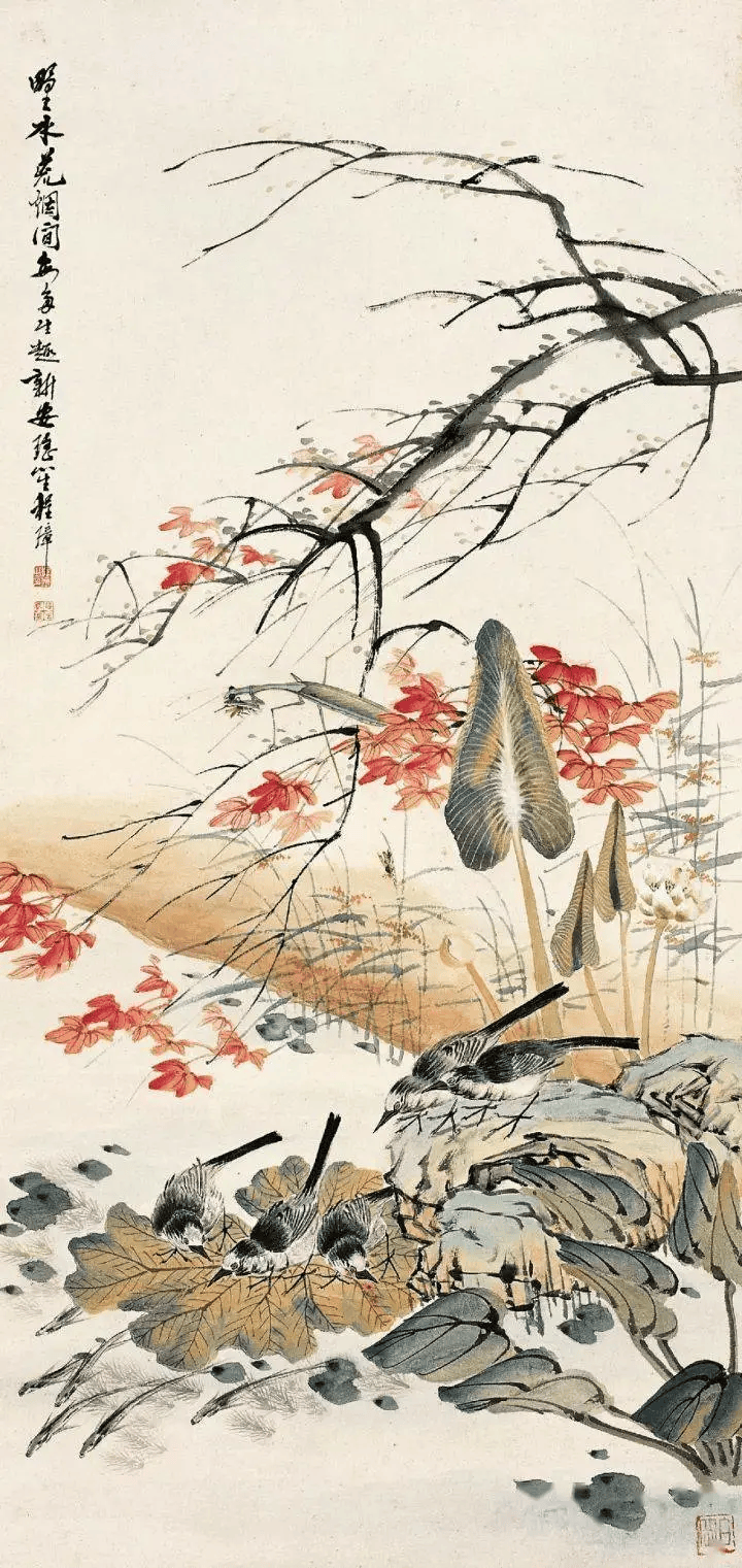 中國画 猿 程璋 在銘 程璋，在近代画坛独树一帜，敷色典雅，作品形象生动_搜狐网