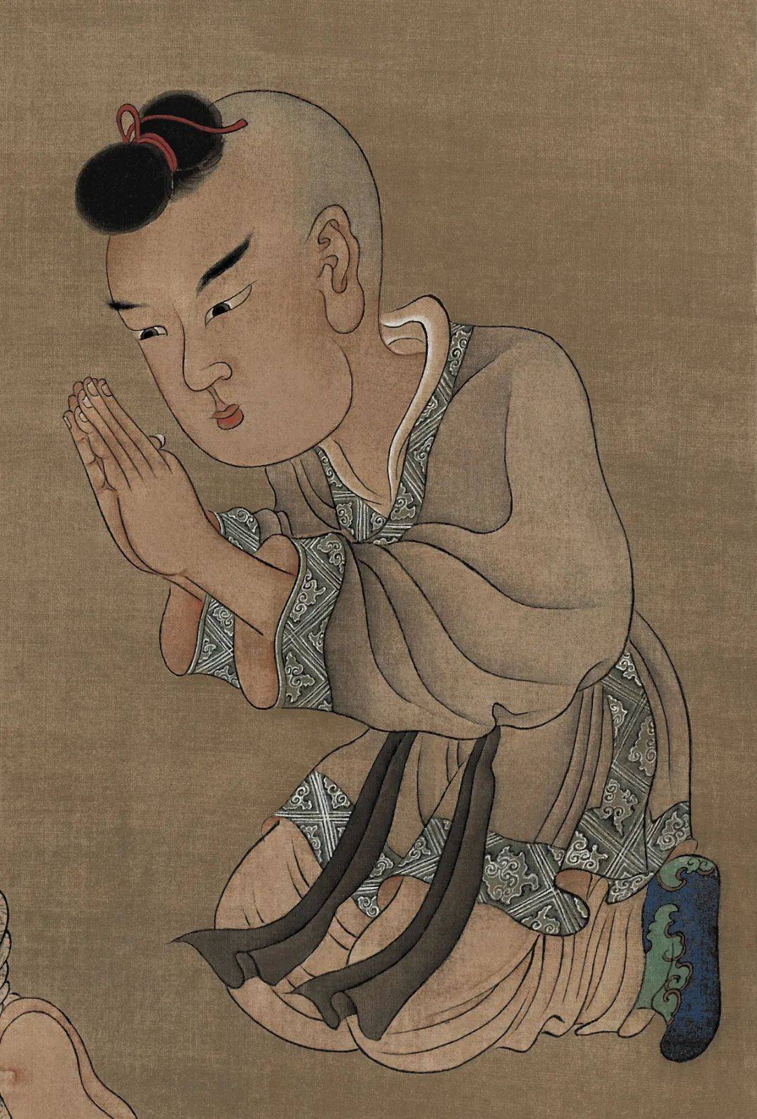 陈老莲的《童子礼佛图》