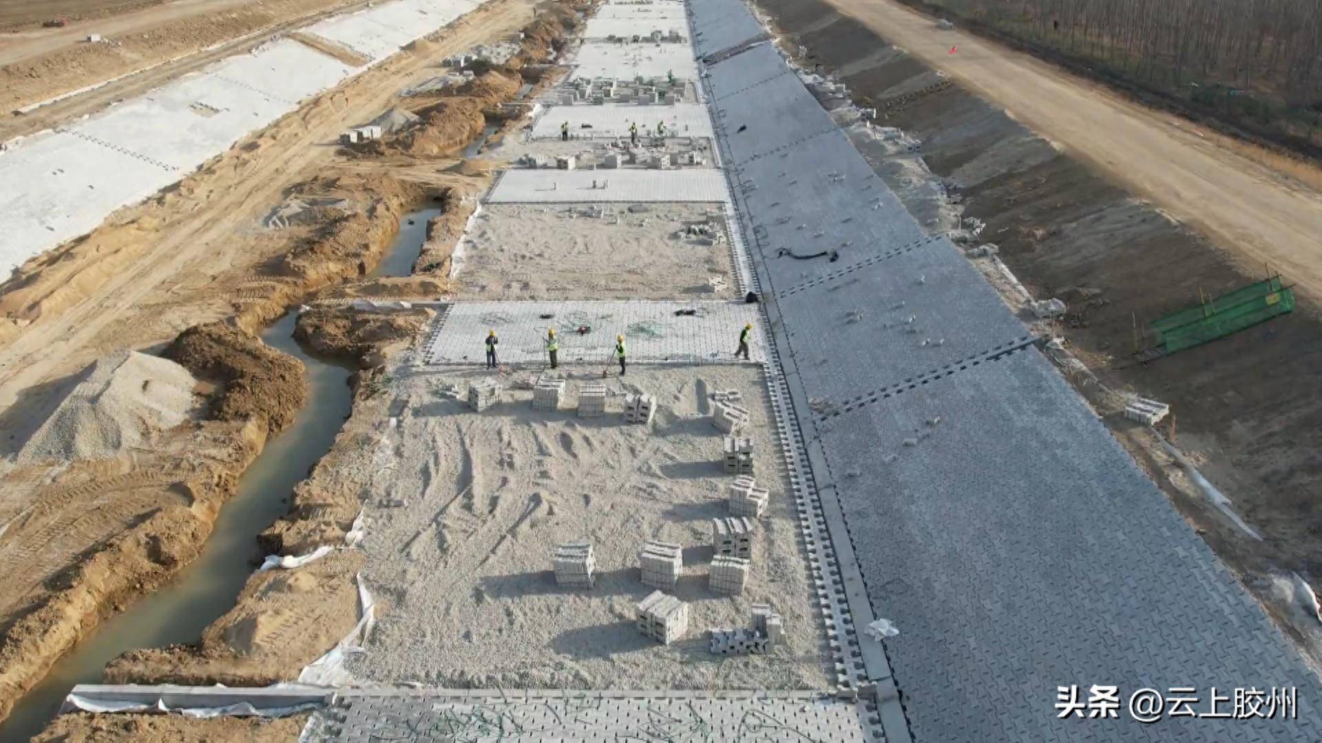 官路水库建设顺利推进 围坝土料填筑全线合拢_工作_工程_胶州市