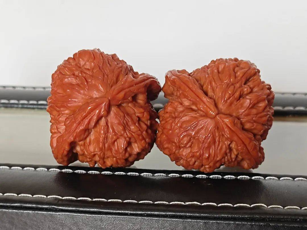 文玩核桃老品种太靓:盘玩8个月的白狮子和盘玩14个月的南将石,真好看!