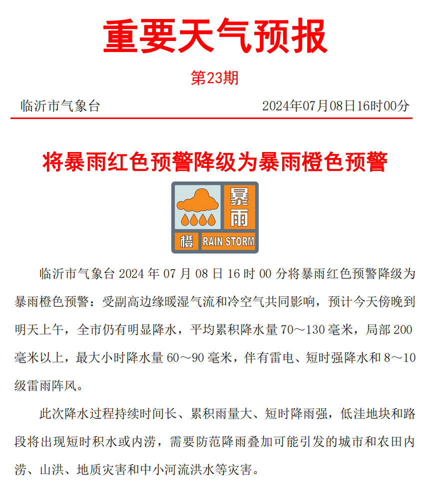 双预警齐发!临沂发布重要天气预报!