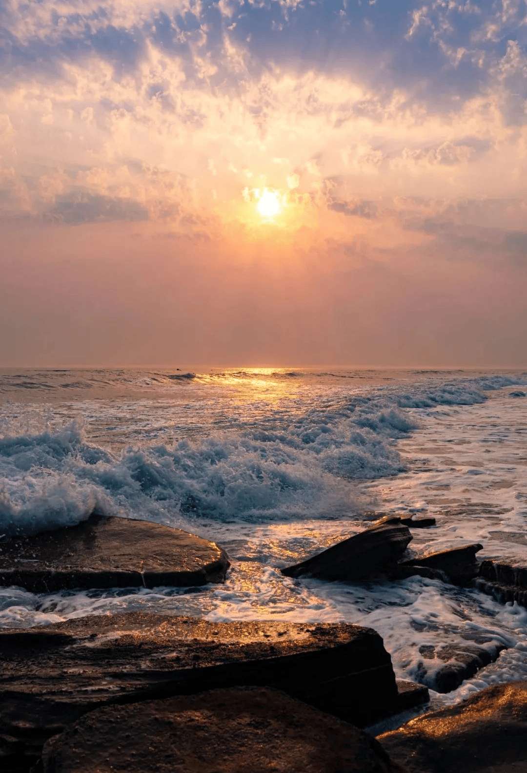 海上日落 真实图片