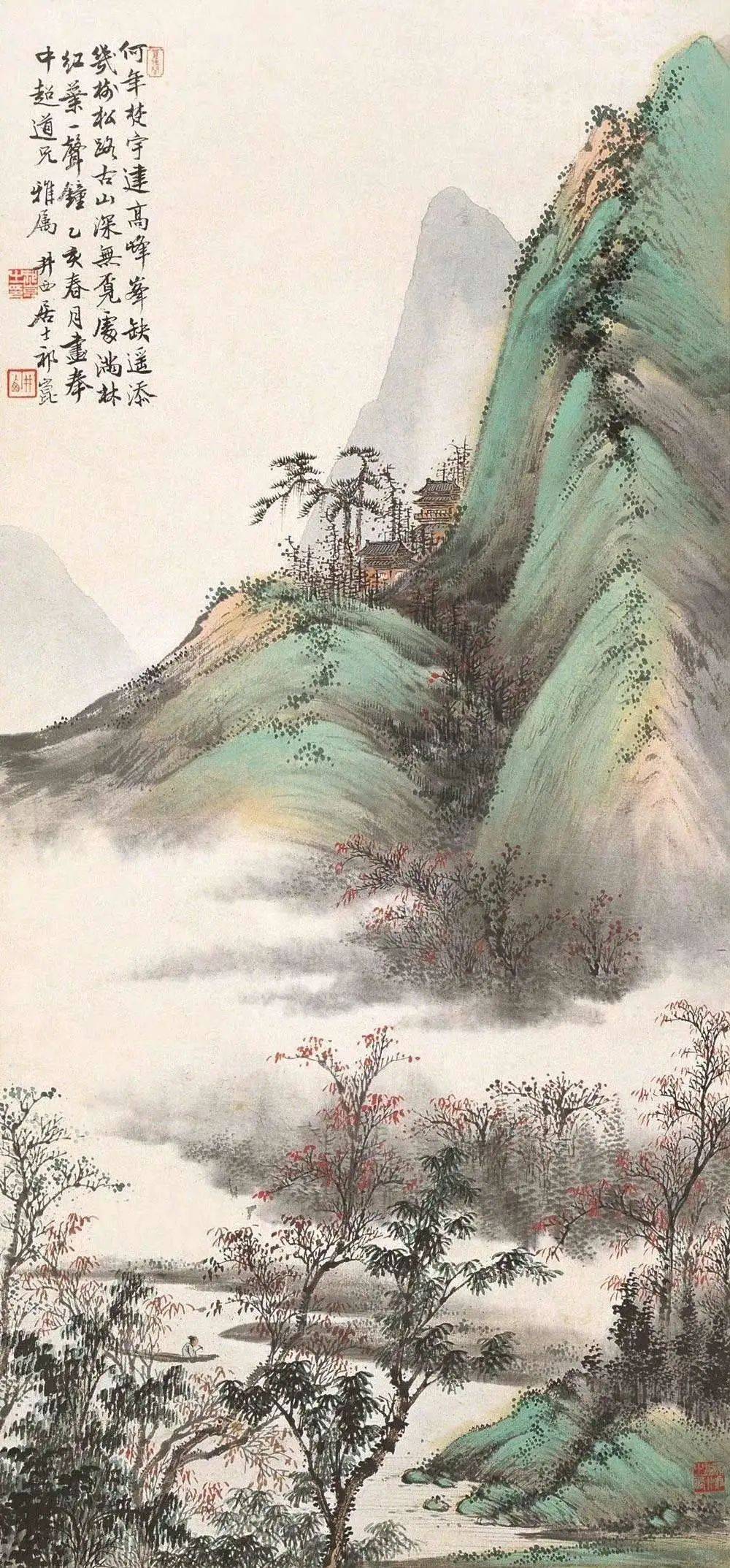 祁崑 山水画,笔法细腻一丝不苟