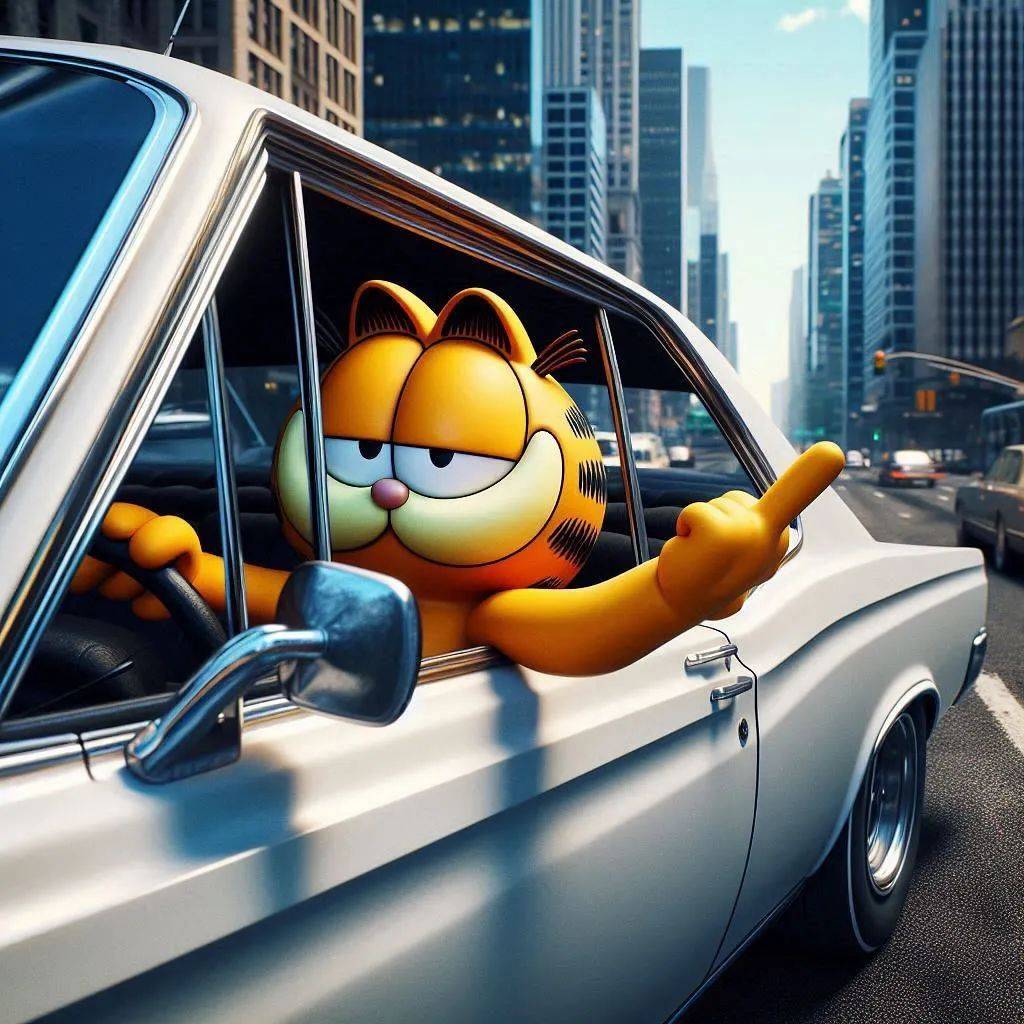 卡通角色开车头像!