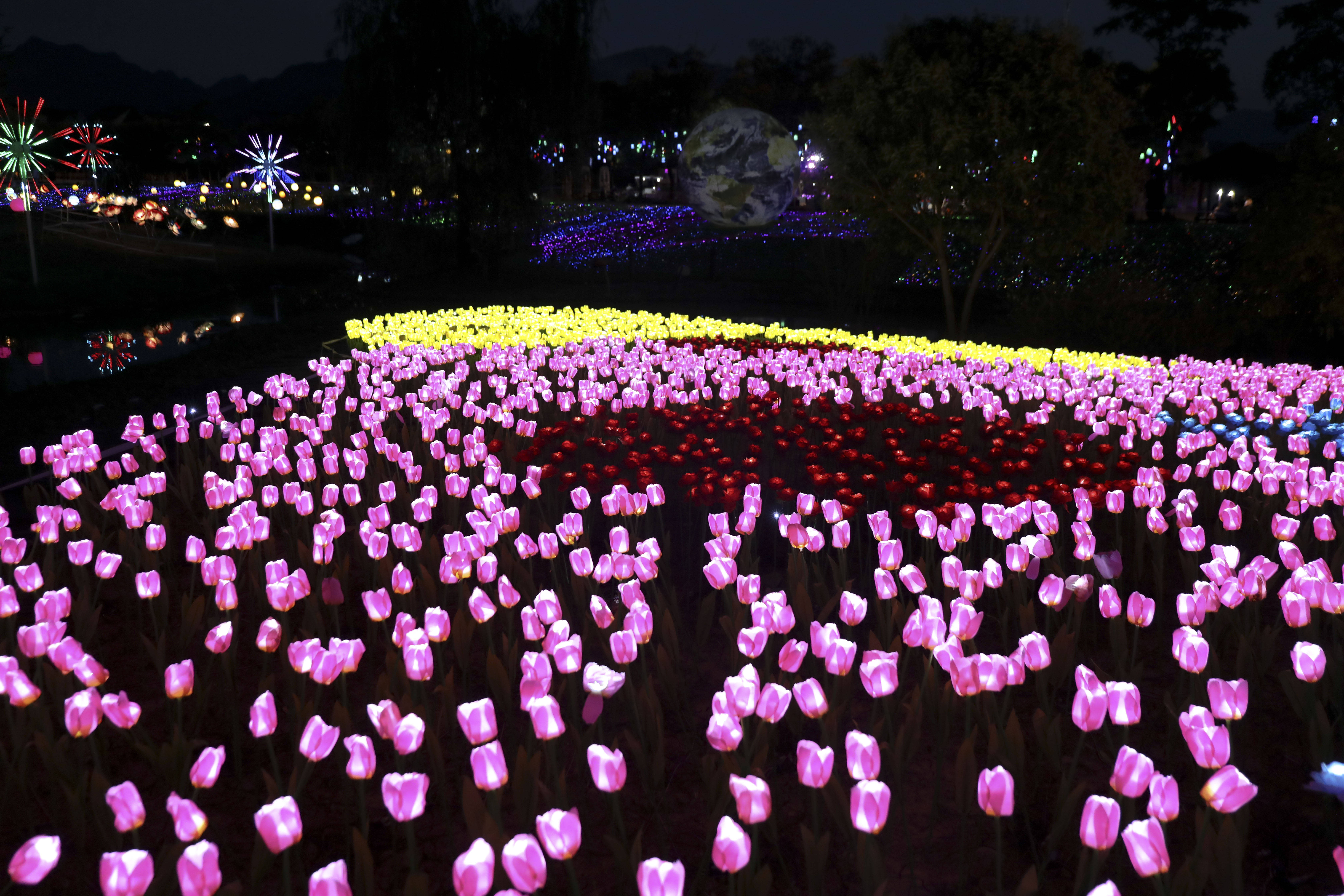 浙江桐庐:花海灯光秀 古村享浪漫_荻浦村_江南镇_互动