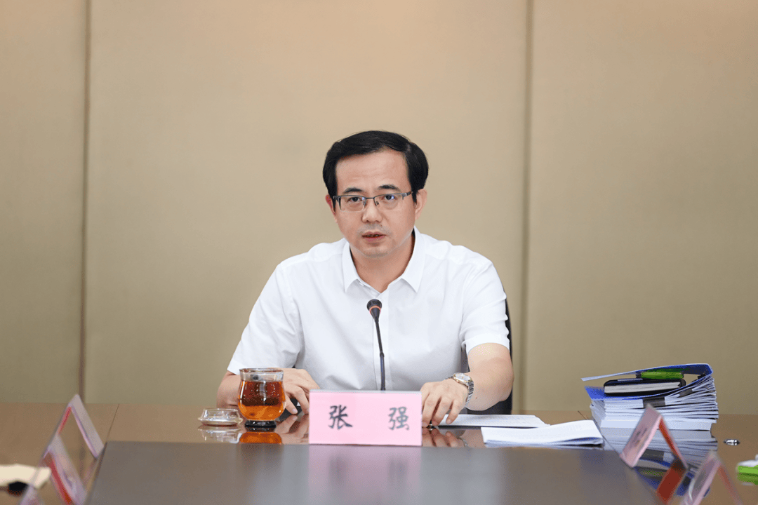 党组书记,厅长张强主持会议并讲话,在家厅领导出席会议.