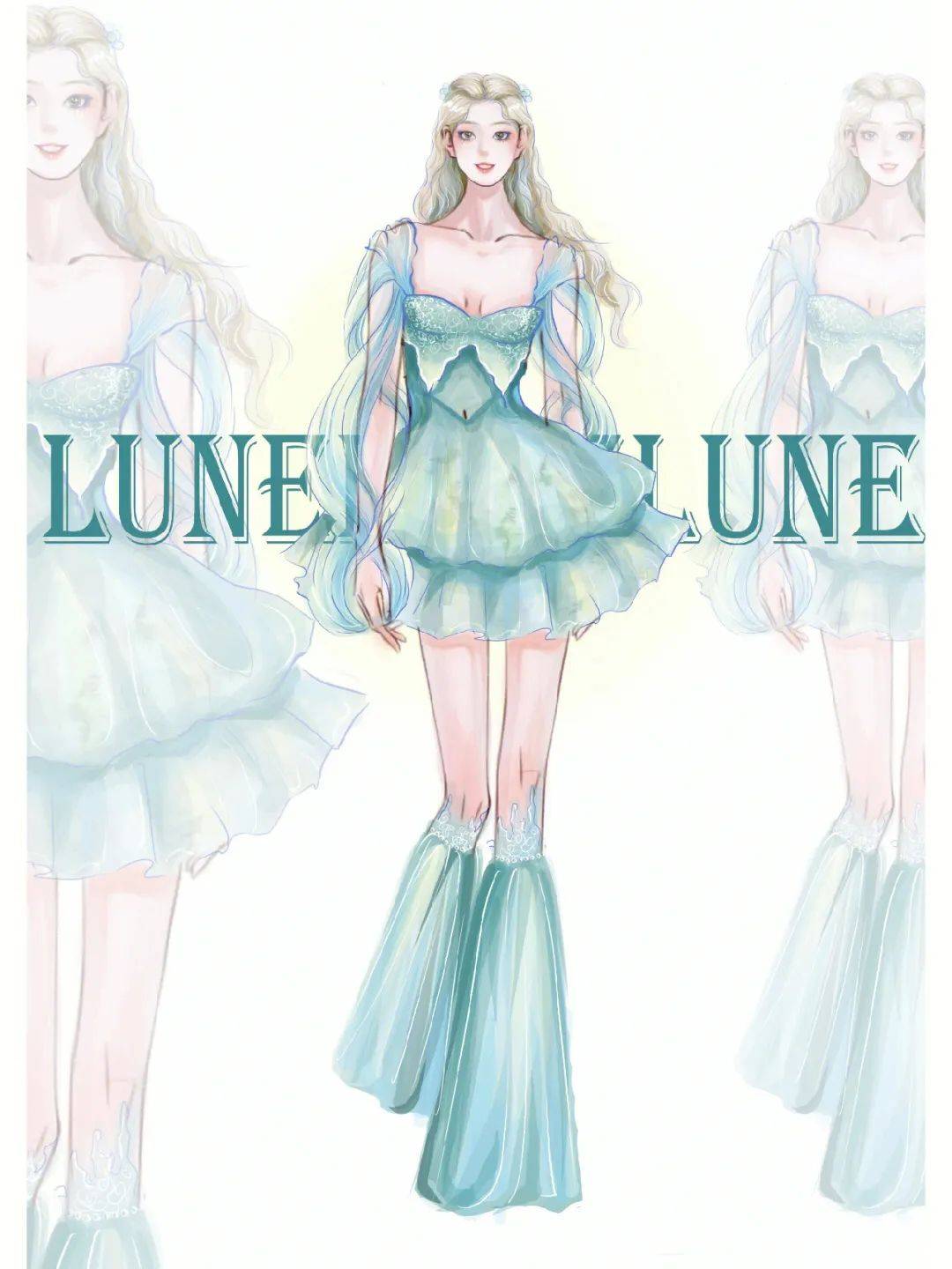 时装效果图 | 板绘时装效果图分享_褶皱_春夏_系列