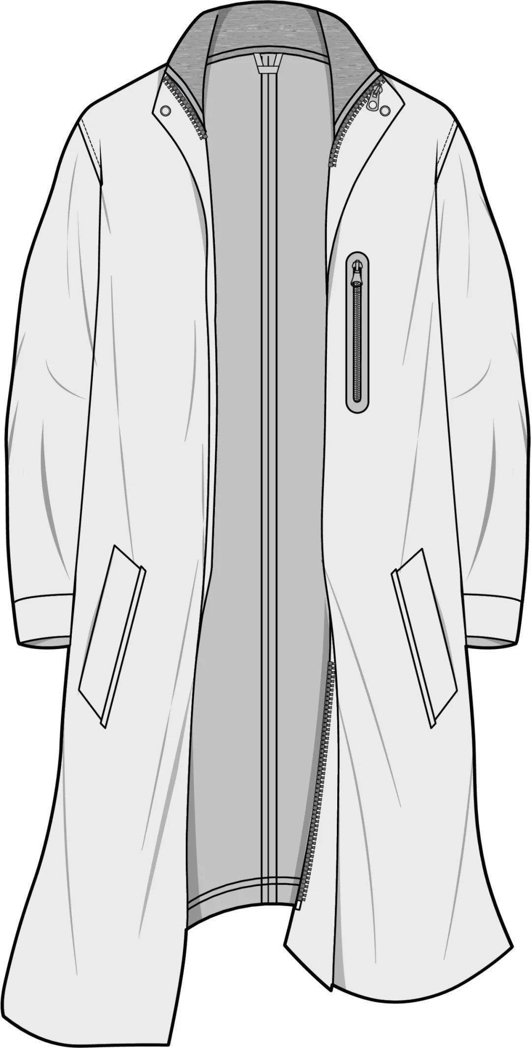 173款-风衣/大衣-平面款式图线稿合集!(素材)