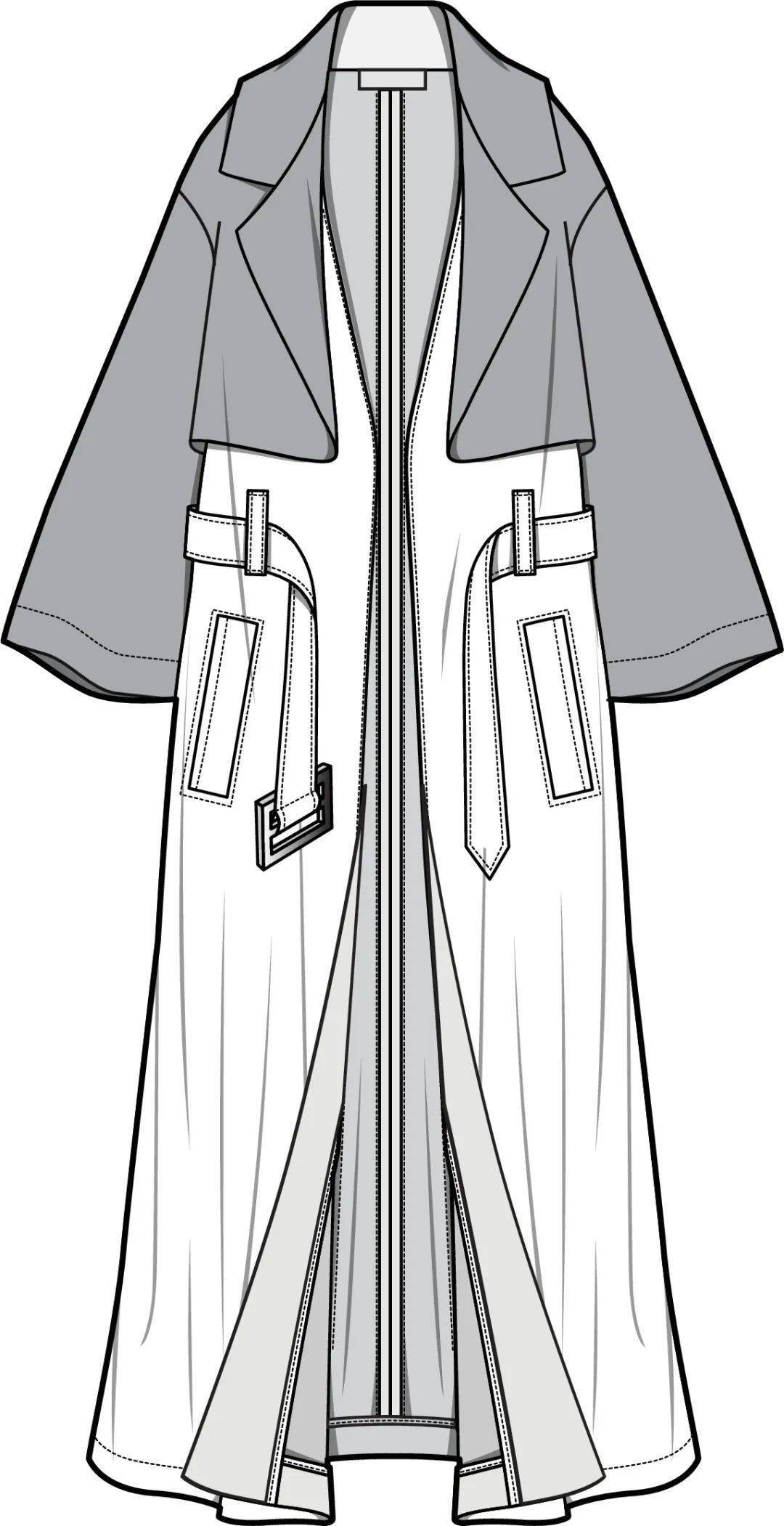 173款-风衣/大衣-平面款式图线稿合集!(素材)