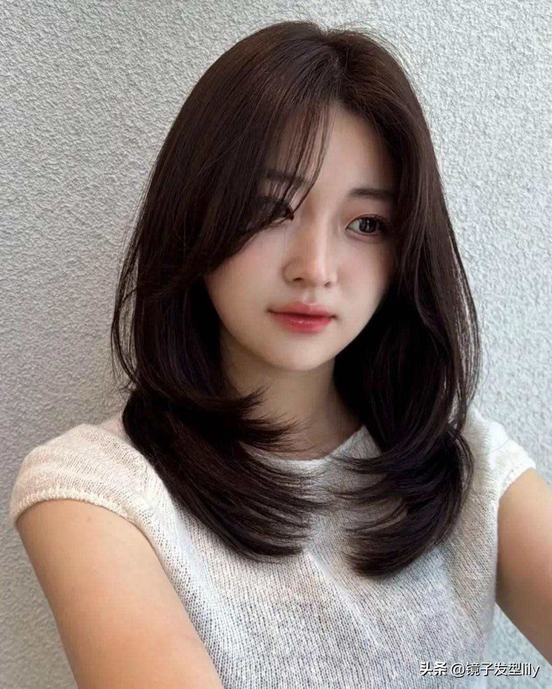 修颜中长发好看不夸张显瘦显脸小