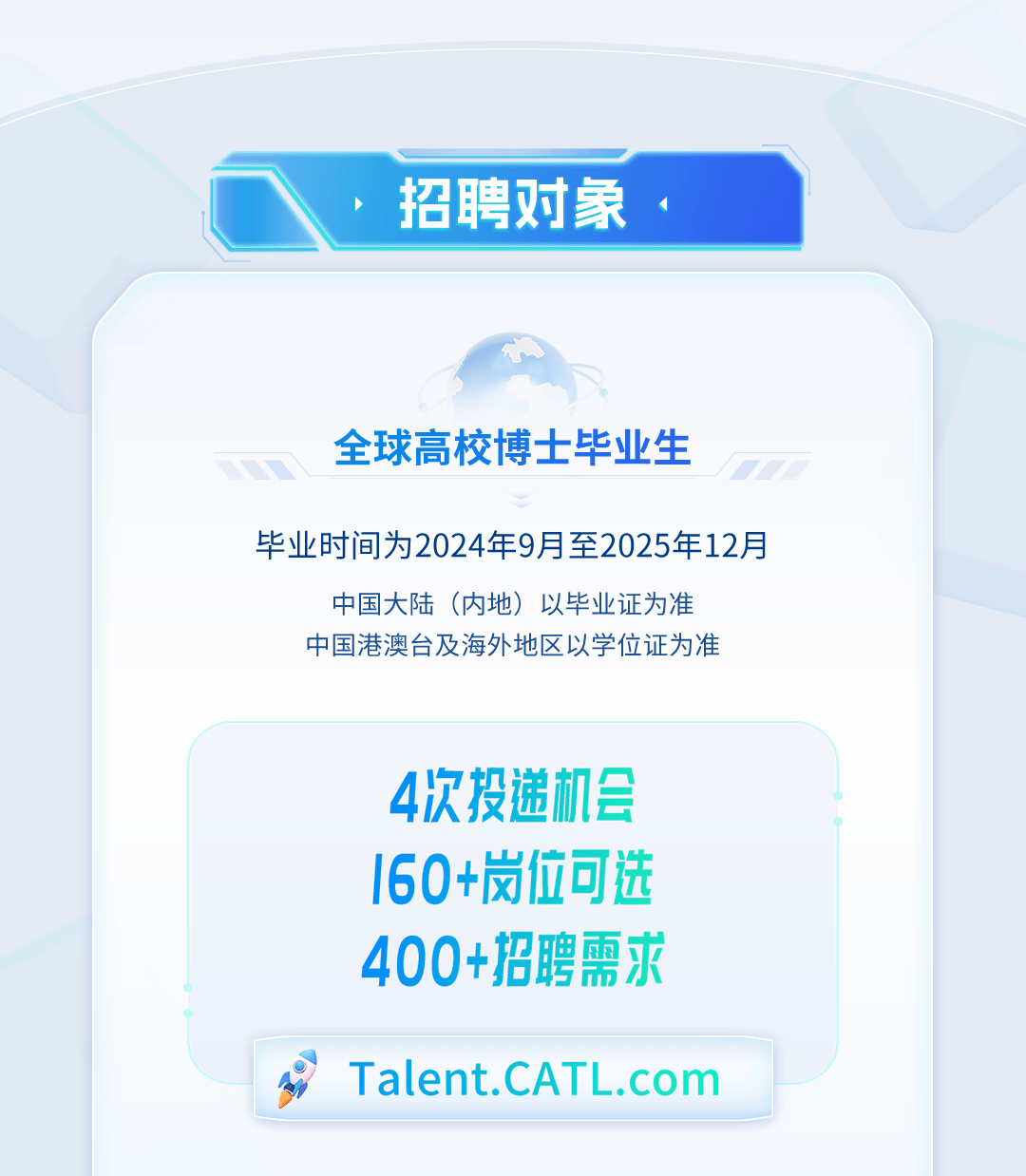 招聘信息 宁德时代2025届提前批全球博士人才招聘正式启动