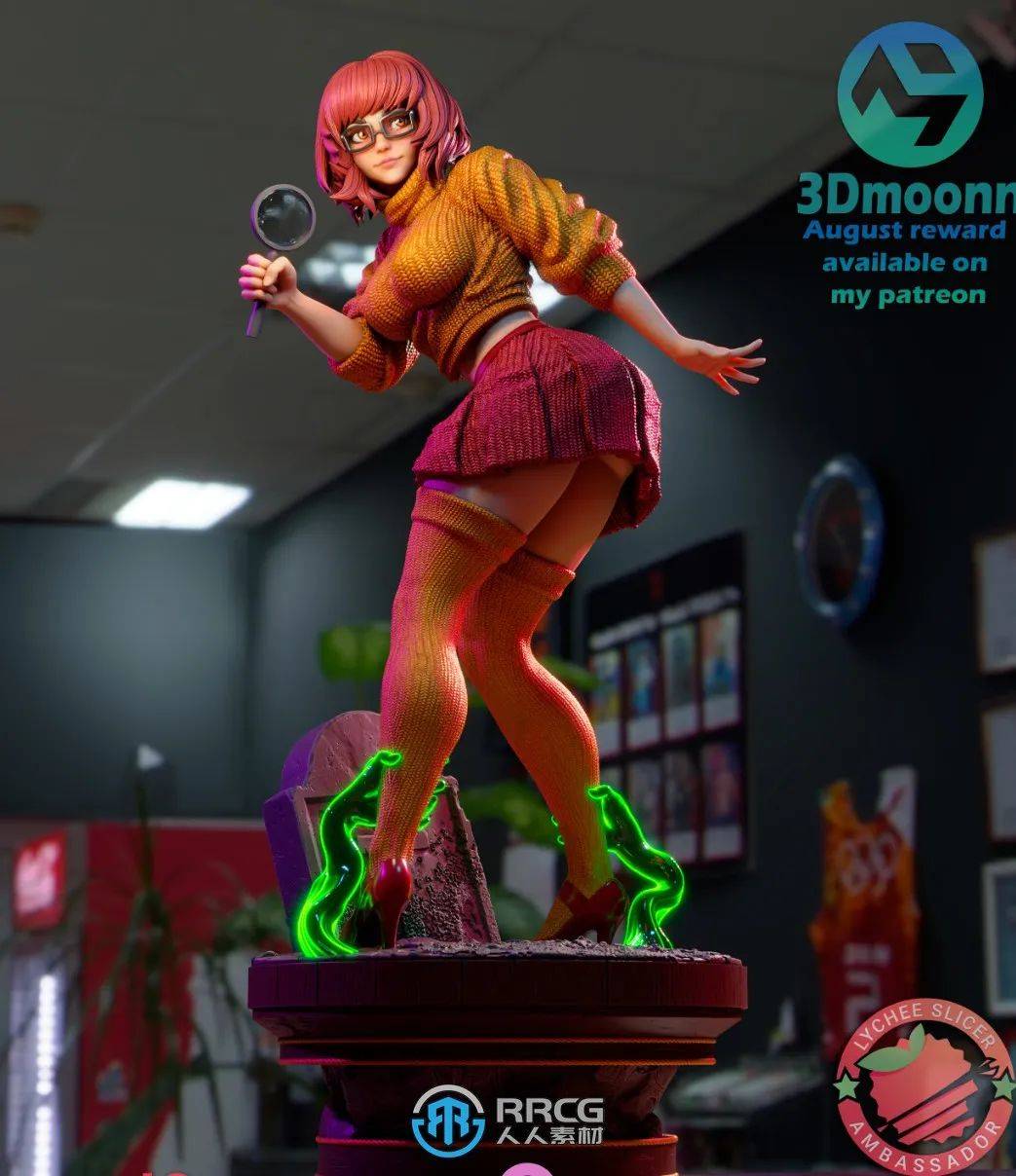 维尔玛《史酷比》动画角色雕刻手办3d打印模型