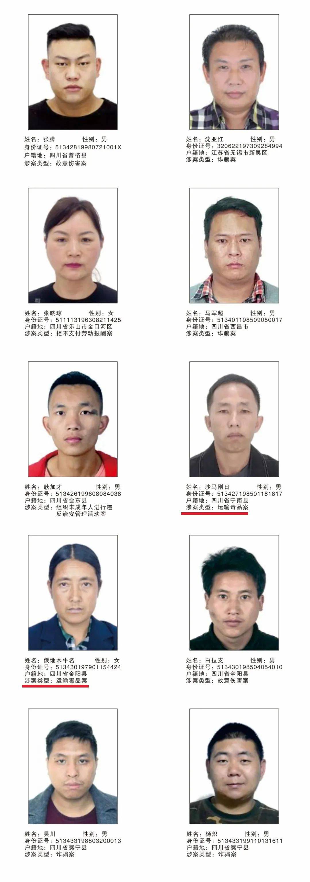 30名在逃犯罪嫌疑人名单如下