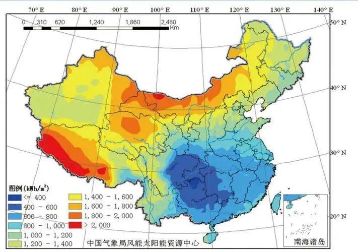 中国光气候分区图图片