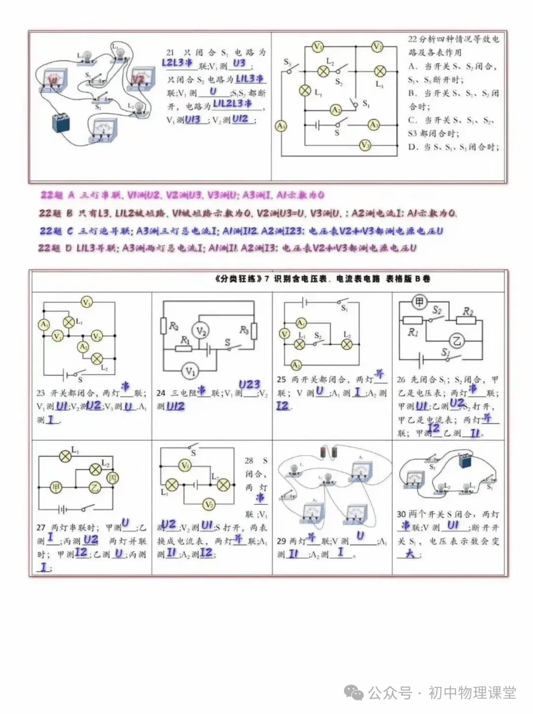 【初中物理】初三物理電學畫圖題大全