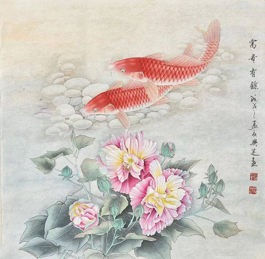 这组工笔花鸟画