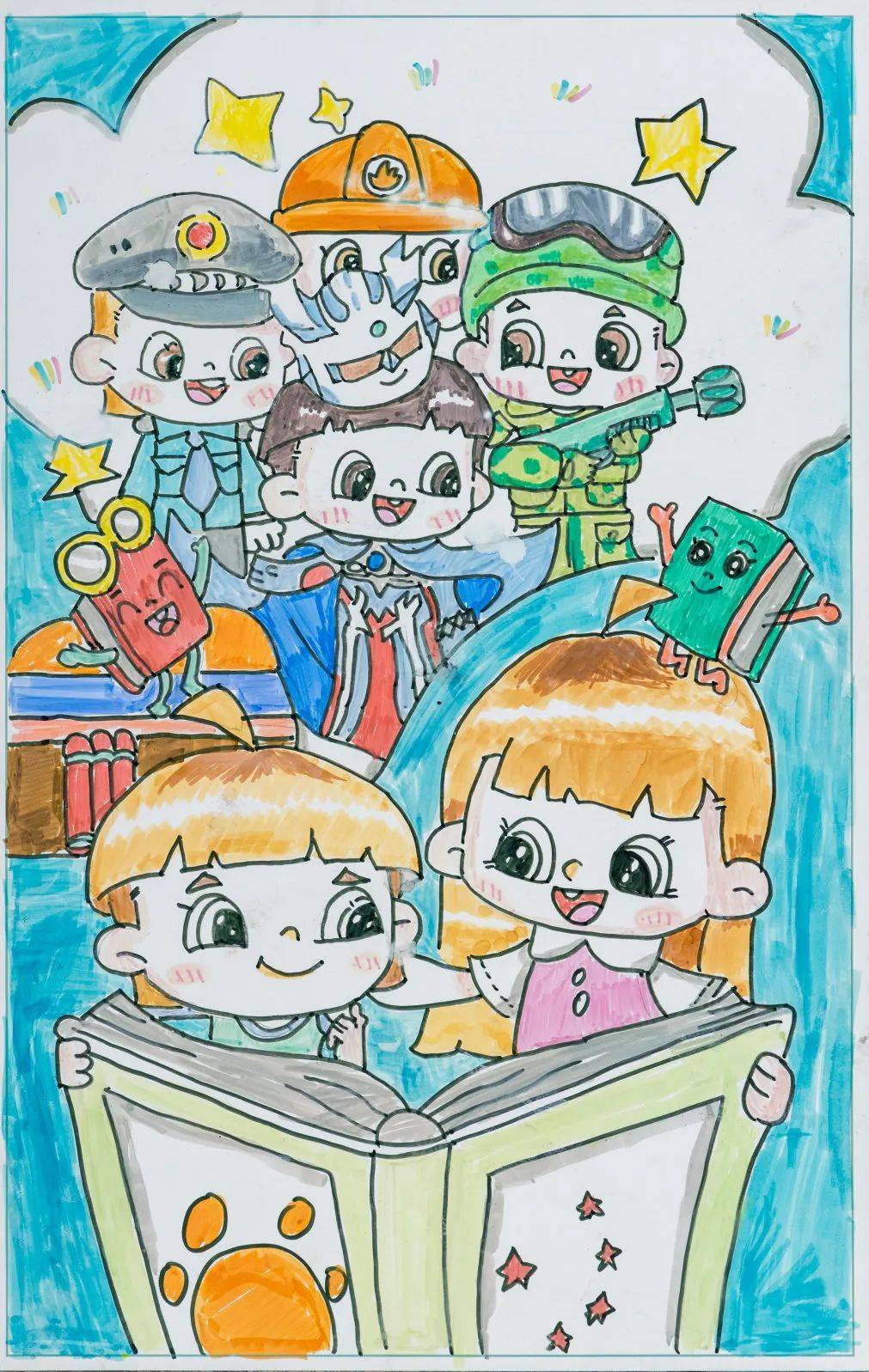 市实验小学南校区五(2)班朱昱昕 市实验小学西校区三(3)班画信作品展