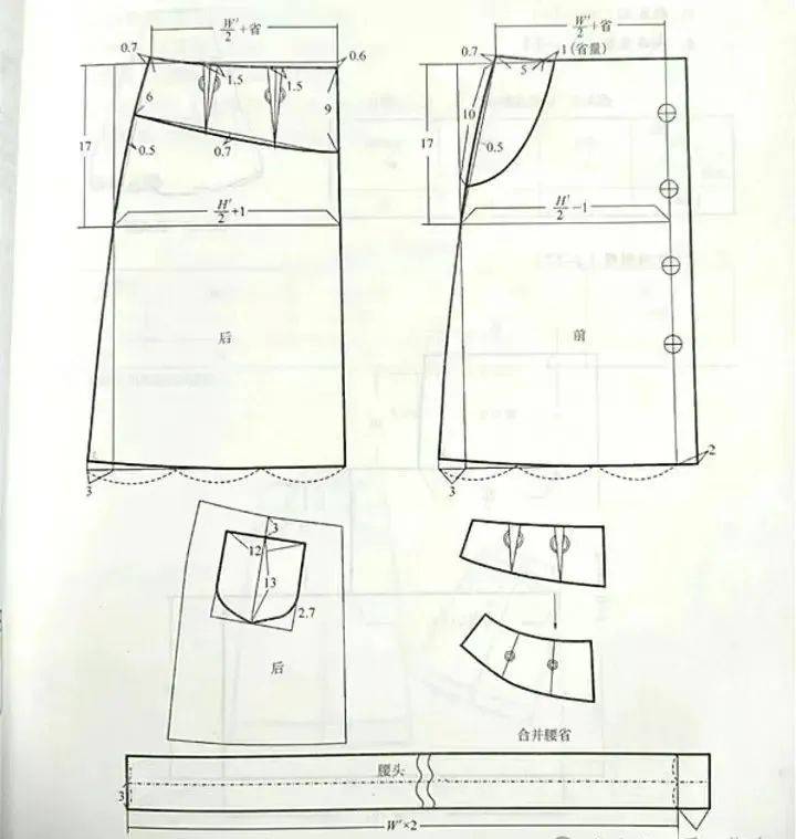 牛仔裙纸样作图图片