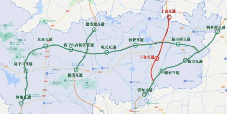 湖杭高速最详细路线图图片