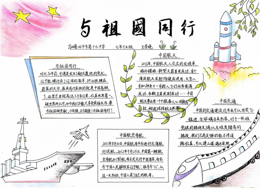 我和我的祖国系列活动之手抄报比赛获奖作品