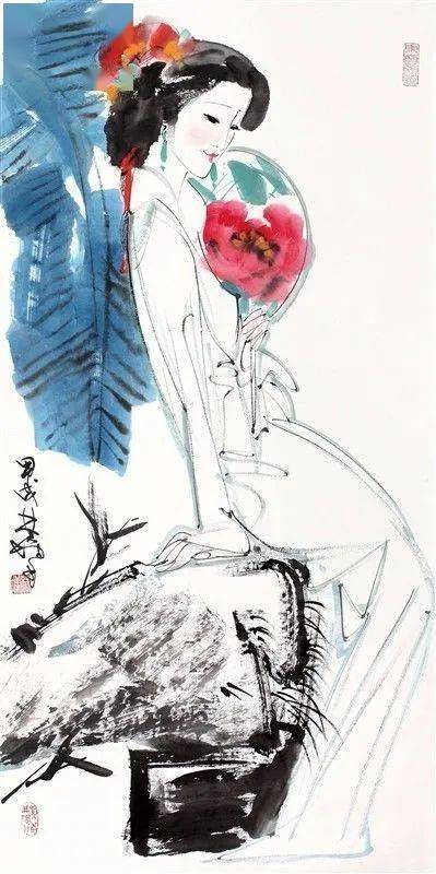 广美教授林墉,他笔下的美女国画,俏丽,灵动,勾人魂魄!
