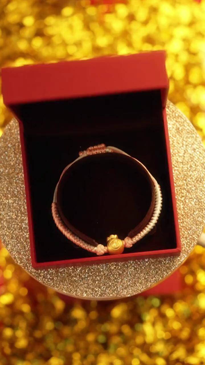 老庙黄金 福袋手链 新年礼物 足金 黄金首饰