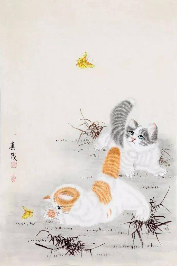 米春茂工笔画猫欣赏,太萌了!