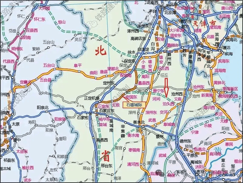 保沧城际铁路线路河间图片