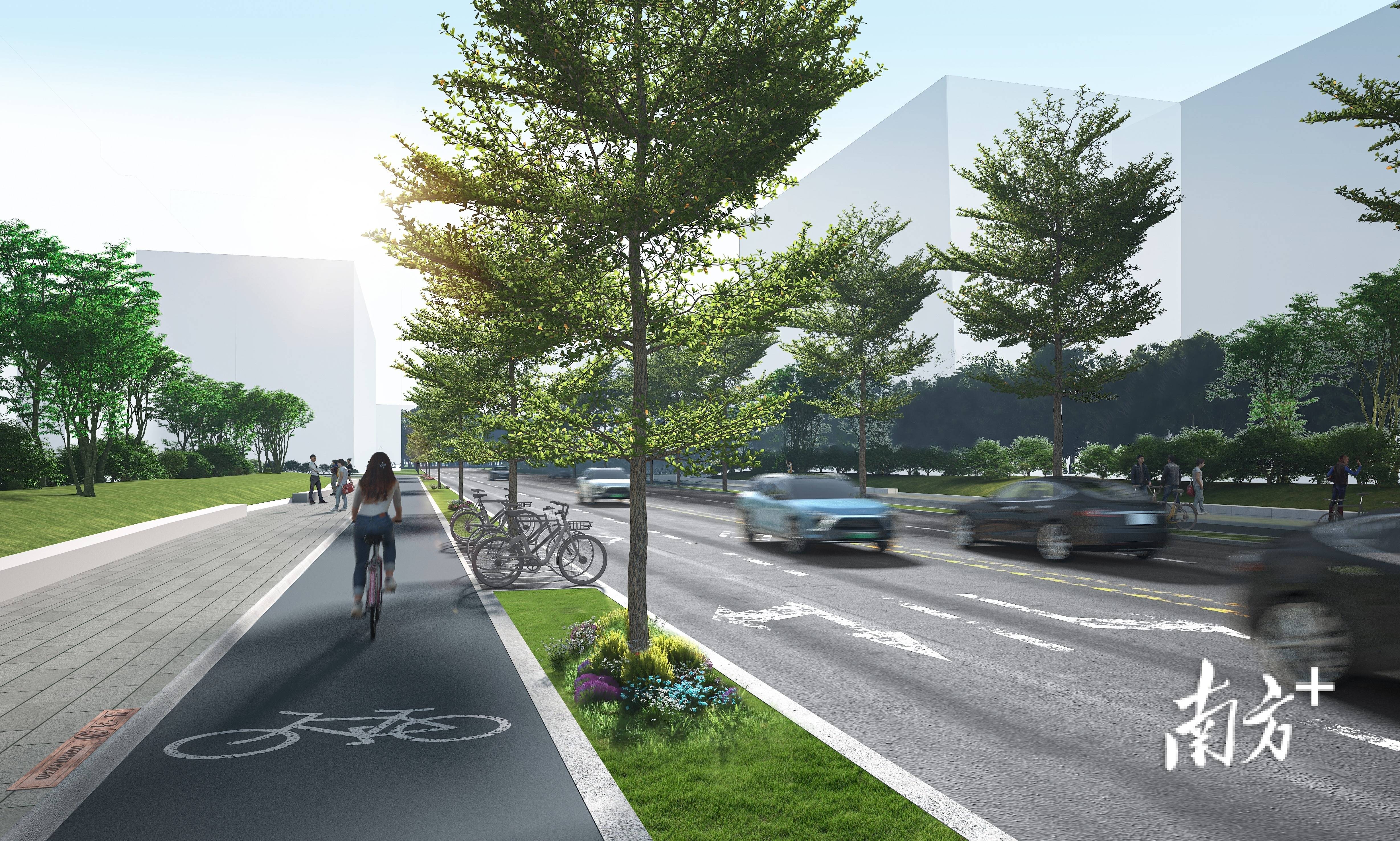 大学科技园南区启动区配套道路效果图其中,纵五路还将跨上下围涌(规划