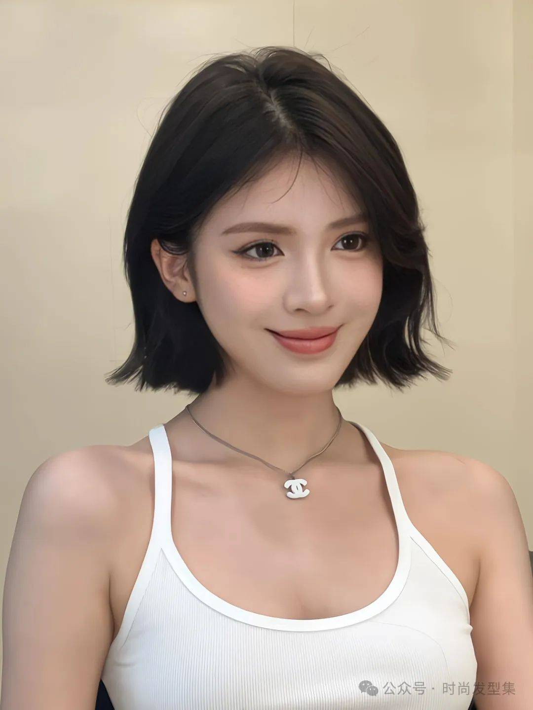 秋天剪个中式中分短发你一定很美