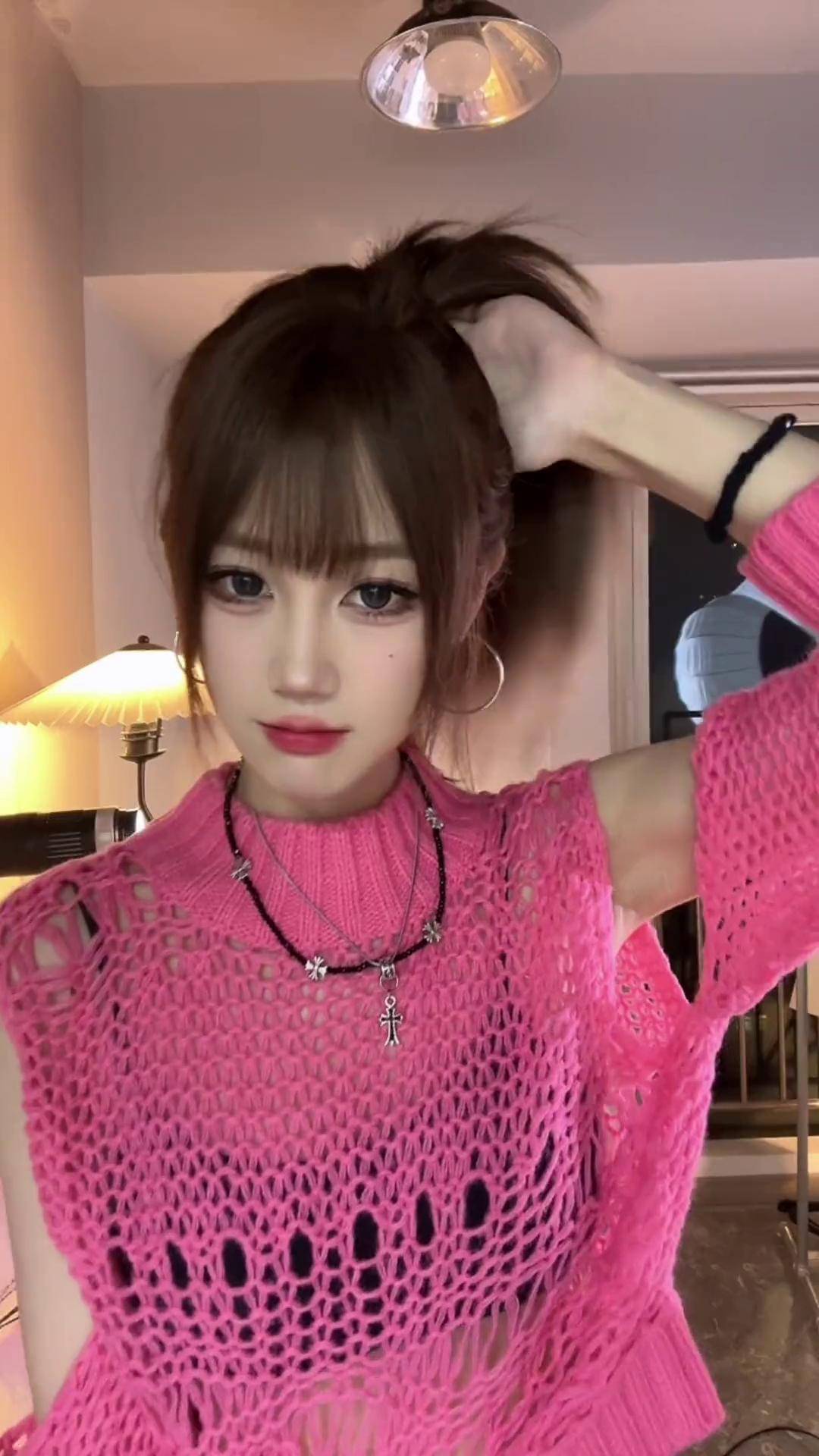 可以扎马尾的假刘海