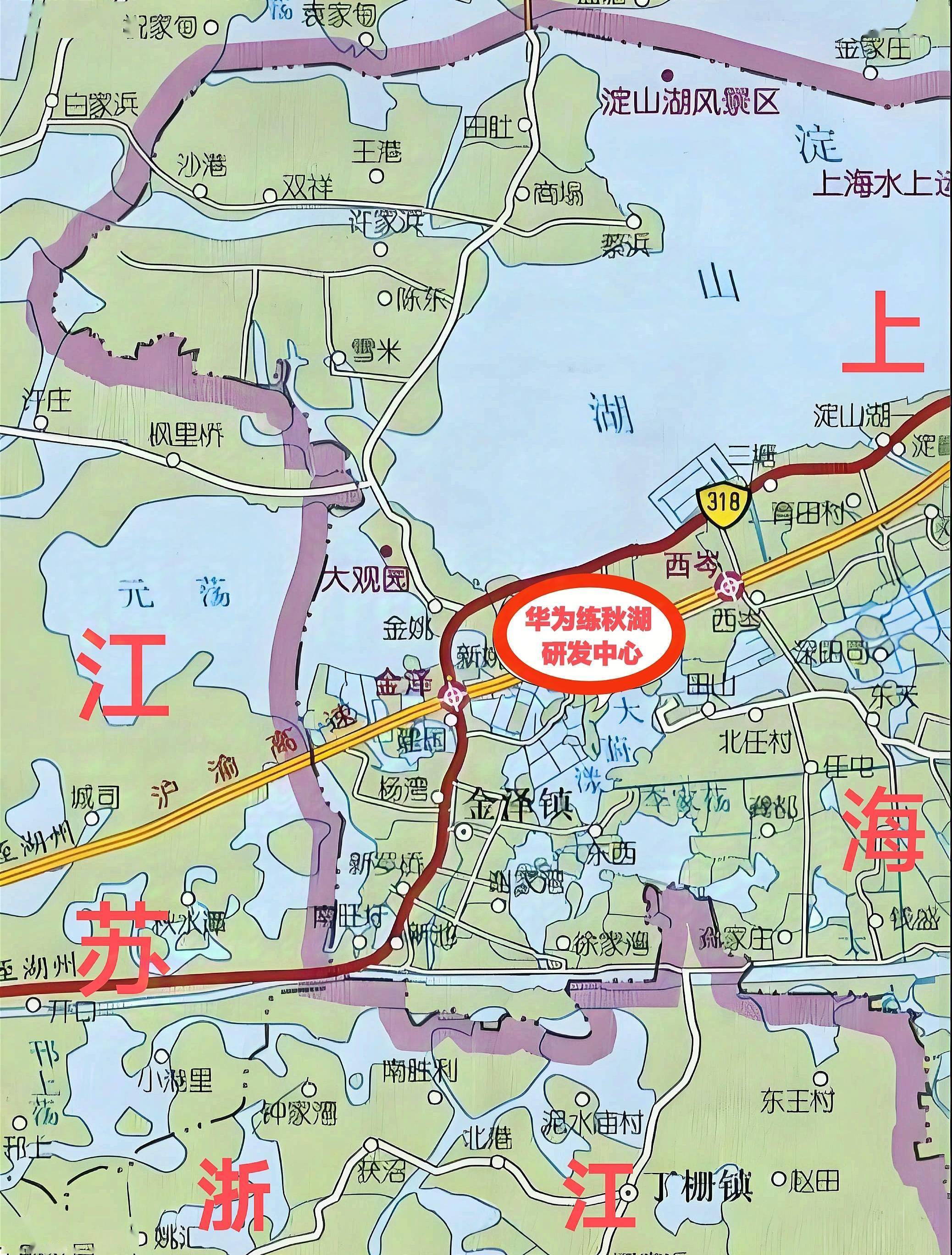 上海金泽镇,华为练秋湖——江浙沪交界处新引擎