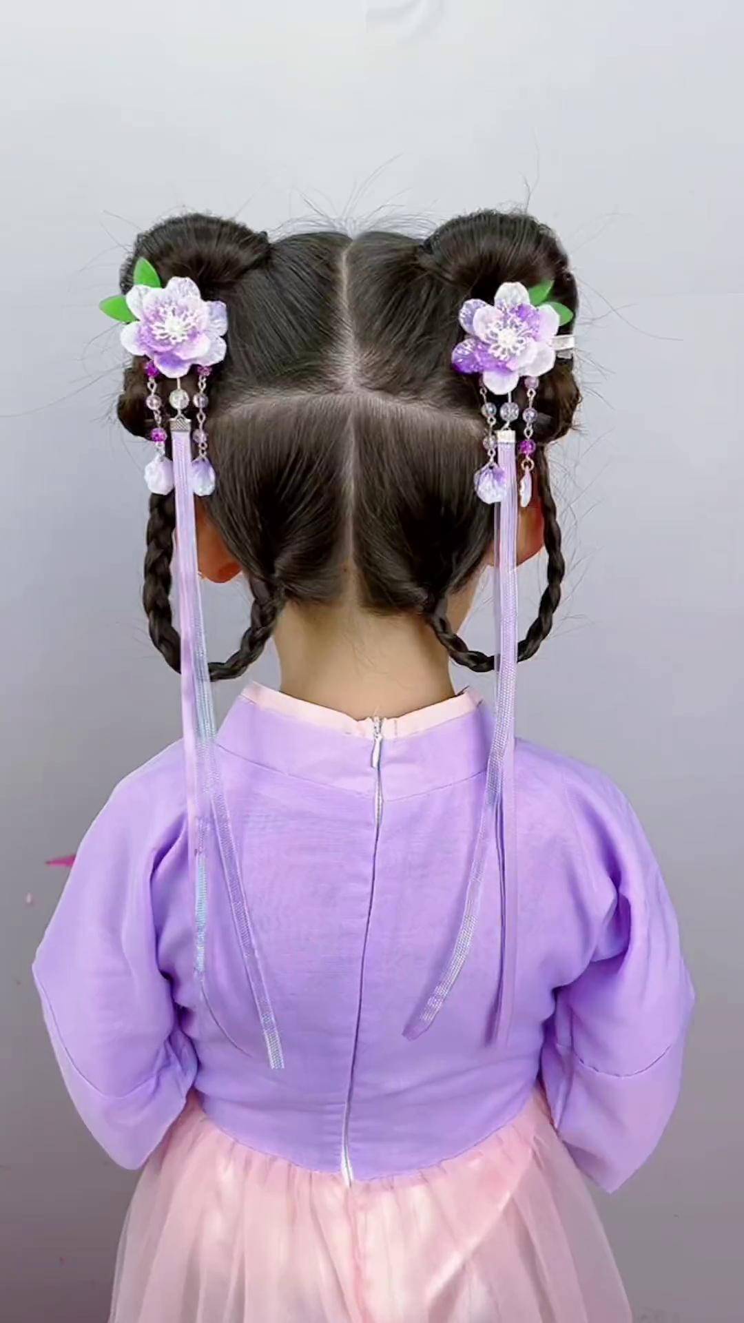 六一儿童节汉服发型发型教程 编发教程 儿童编发 汉服发型