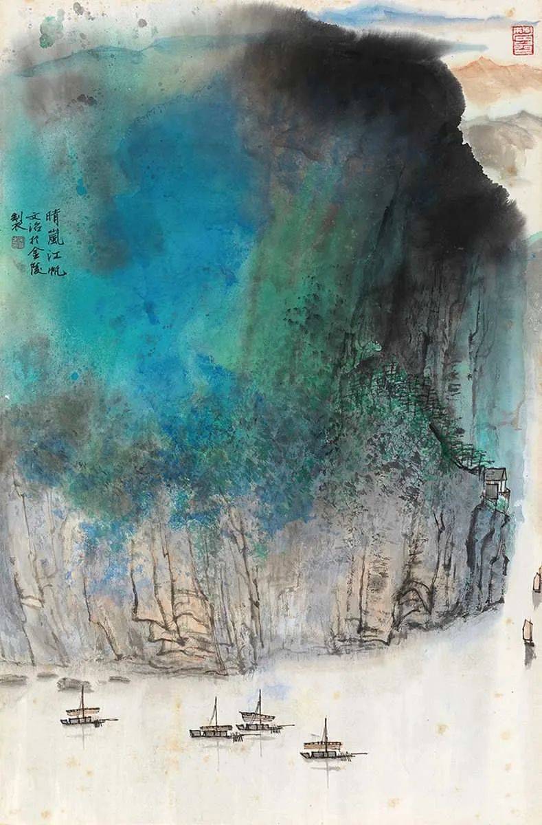 宋文治没骨泼彩山水，格调清新，意境空蒙_搜狐网