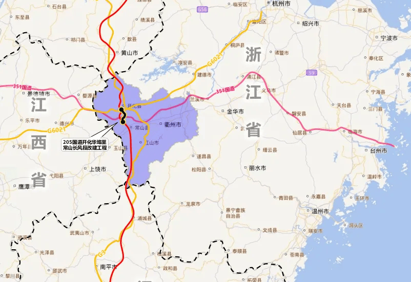 温岭至常山公路线路图图片