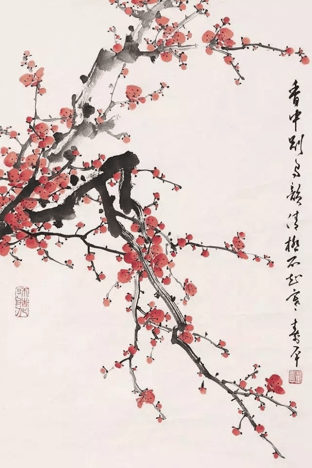 画家袁华梅花图片